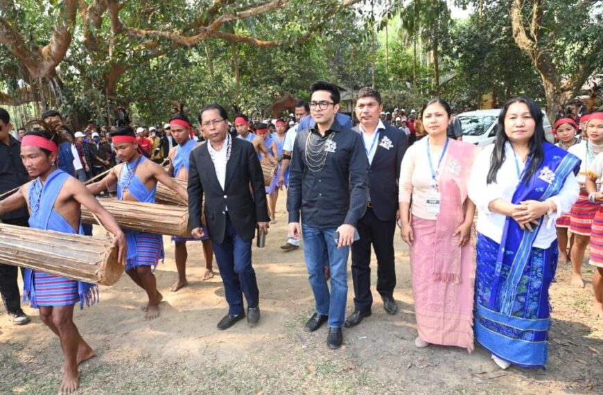 AITC leader Abhishek Banerjee holds massive public meetings at Ampati and Williamnagar