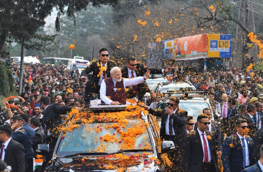 Ahead of the Meghalaya Assembly polls, PM Modi holds road show in Shillong