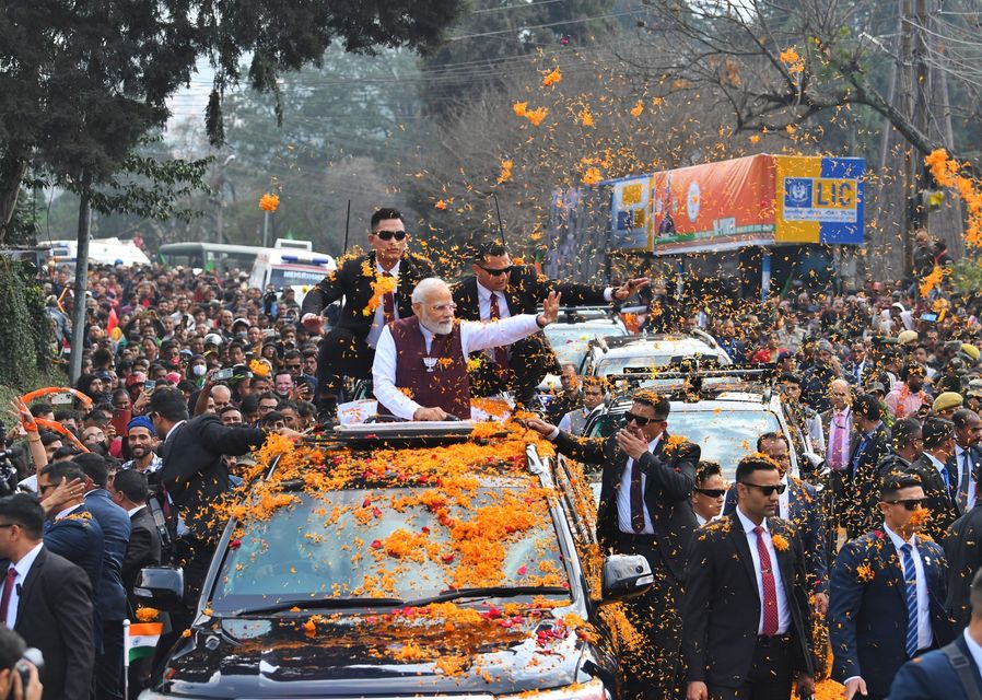 Ahead of the Meghalaya Assembly polls, PM Modi holds road show in Shillong