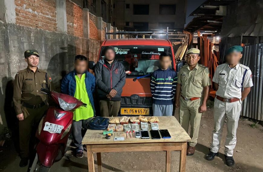 Police arrests 3 person along with heroin from Shillong