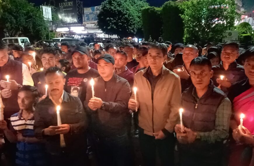 NESO organises candlelight vigil; asks Centre if GOI has a “hidden agenda” by allowing violence in Manipur