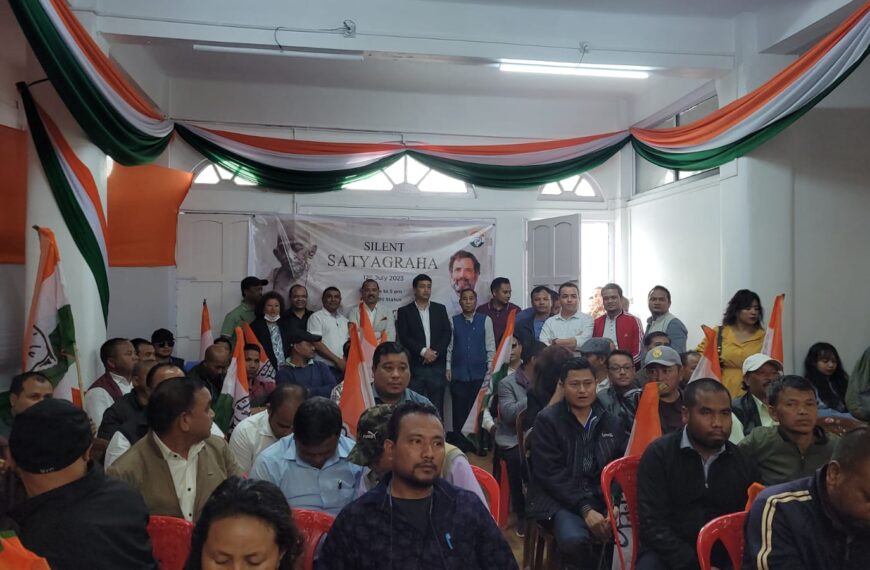 Opposition Congress stages silent protest in Shillong