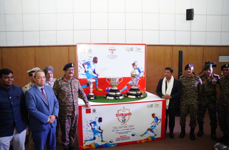 Meghalaya CM Conrad Sangma unveils Durand Cup Trophies at Shillong