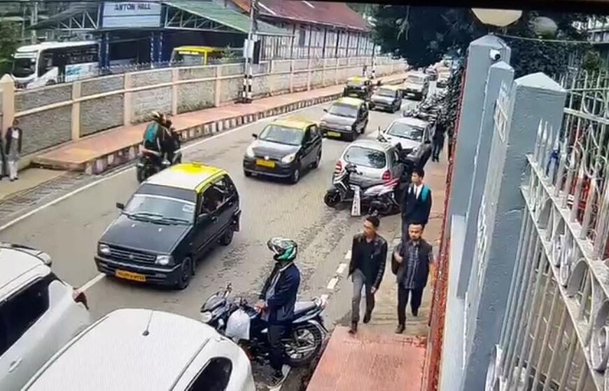 Class XI student was hit by an over speeding scooty while trying to cross road at Laitumkrah