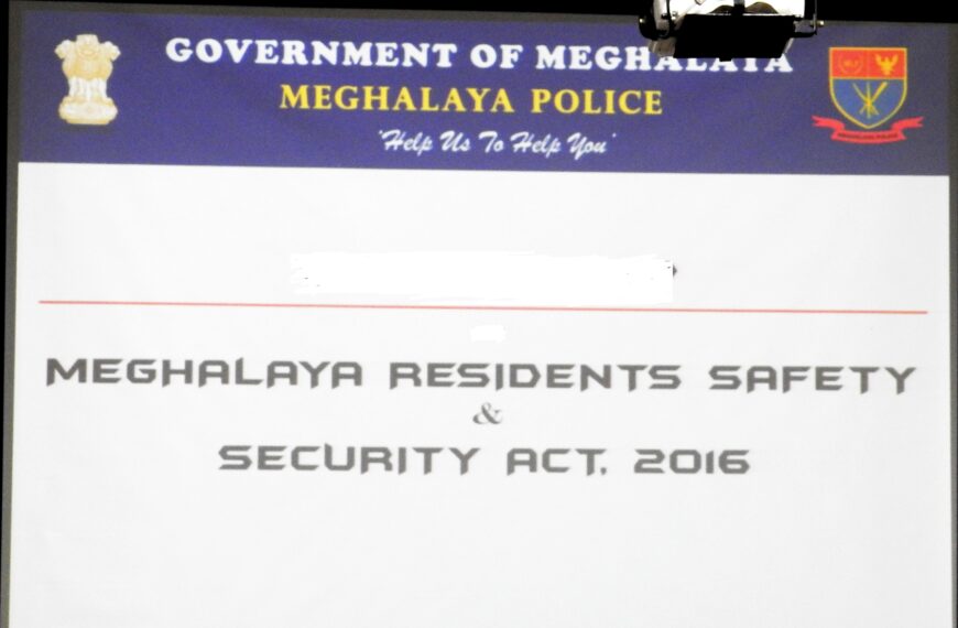 All landlords/tenants of 7 localities of Shillong requires are to mandatorily register themselves as per Meghalaya Residents Safety and Security Act, 2016