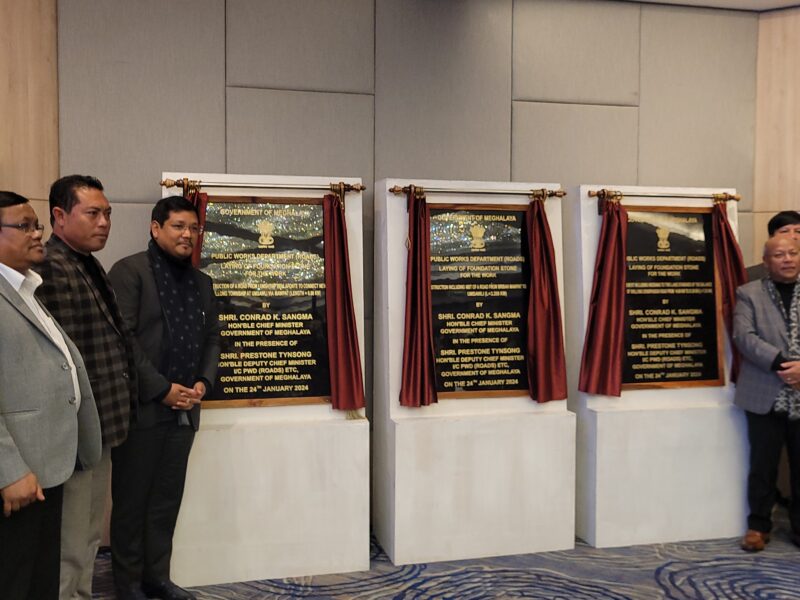 Meghalaya CM laid foundation stone  for 3 road projects