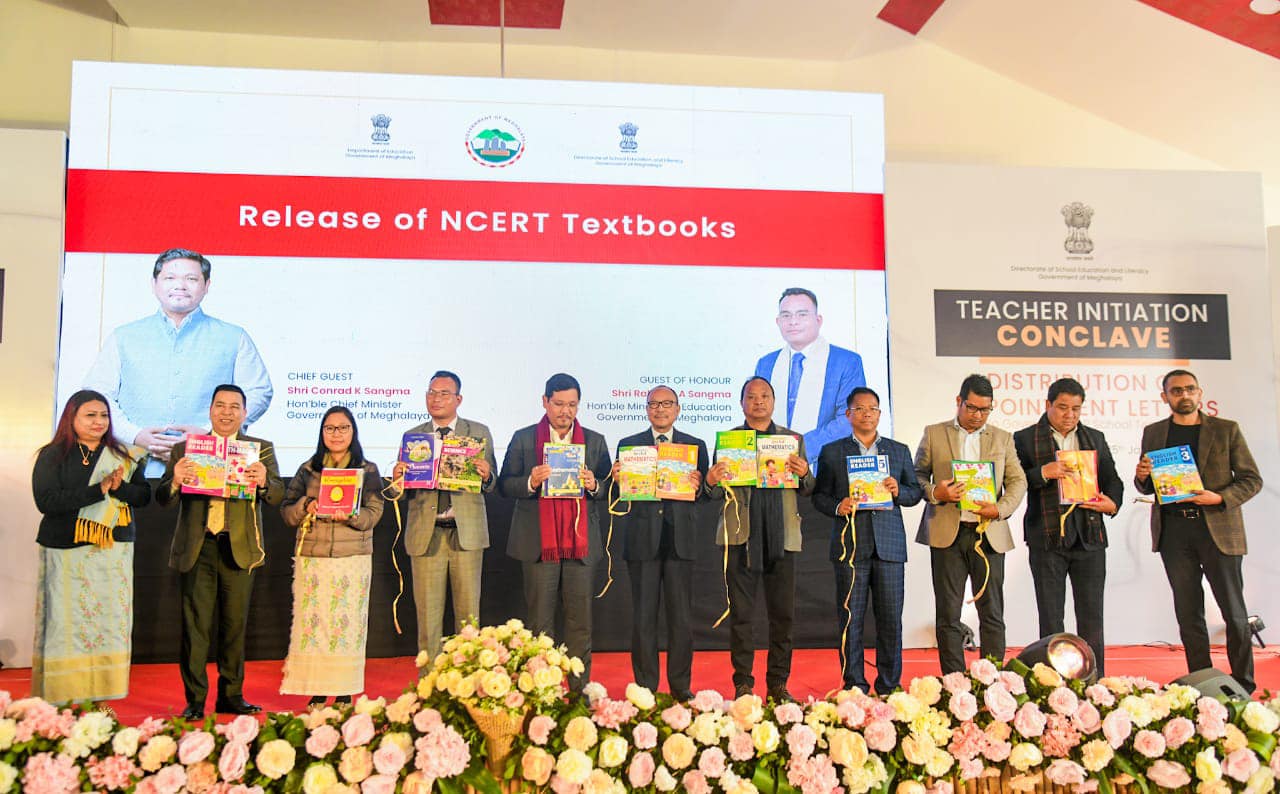 Meghalaya CM releases NCERT text books for MBOSE; distributes appointment letters to over 458 newly-appointed Govt L P School Teachers