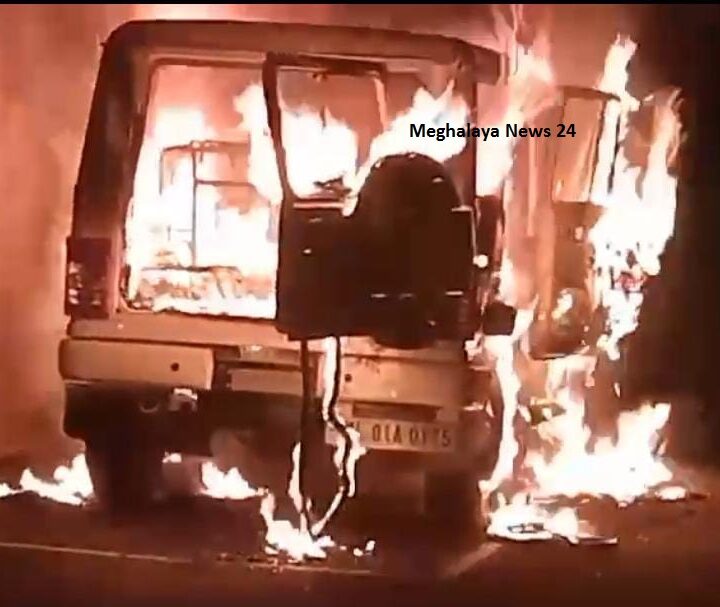 Water Resources department vehicle torched in Shillong