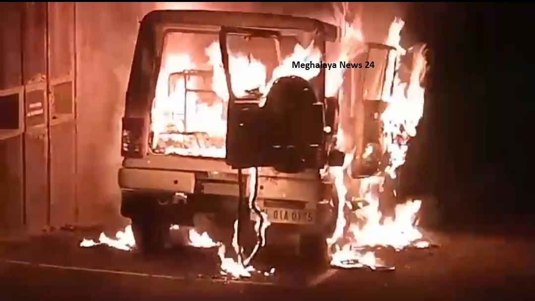 Water Resources department vehicle torched in Shillong