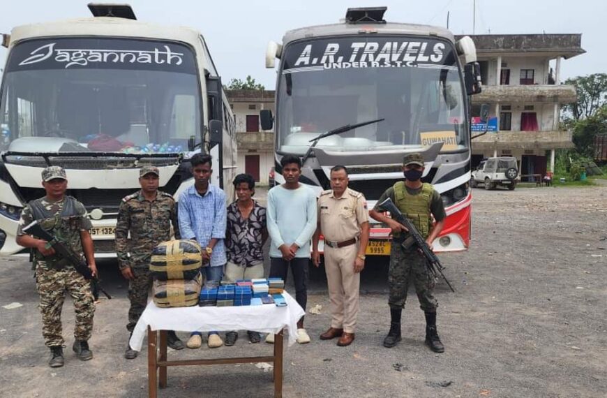 Police arrests 3 persons with heroin and Ganja worth over Rs 15 crore from East Jaintia Hills