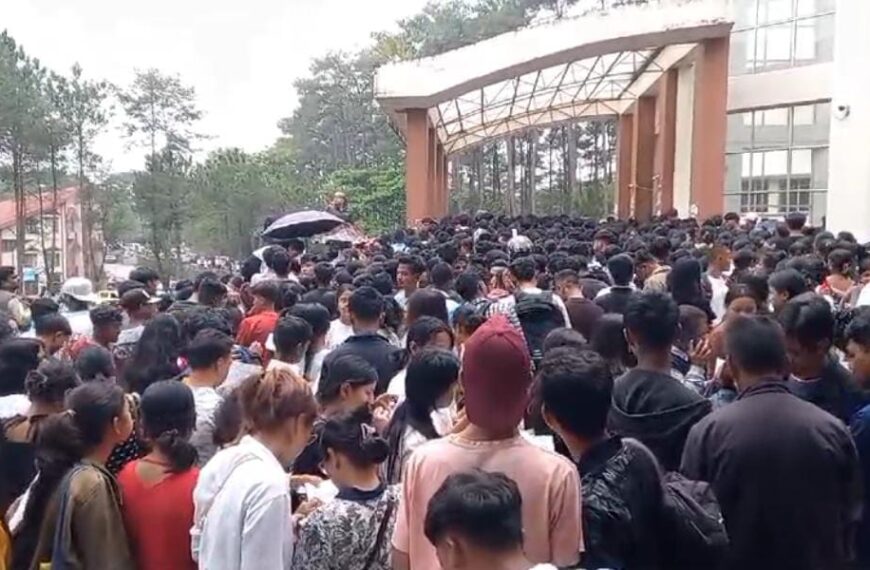 Chaotic situation in NEHU, thousand of students appearing CUET examination lined up