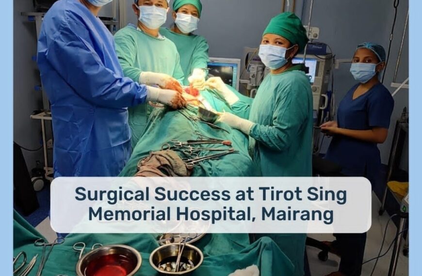 Tirot Sing Memorial Hospital, Mairang performs pyelolithotomy operation