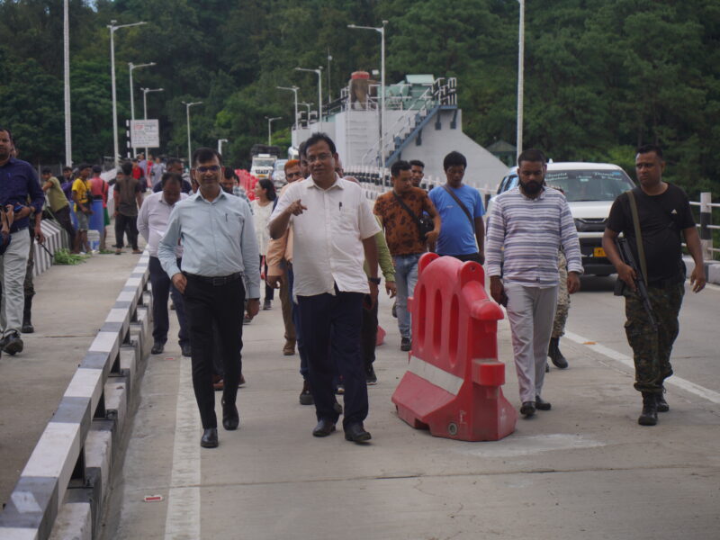Power Minister  AT Mondal inspects Umiam Bridge, notes significant progress