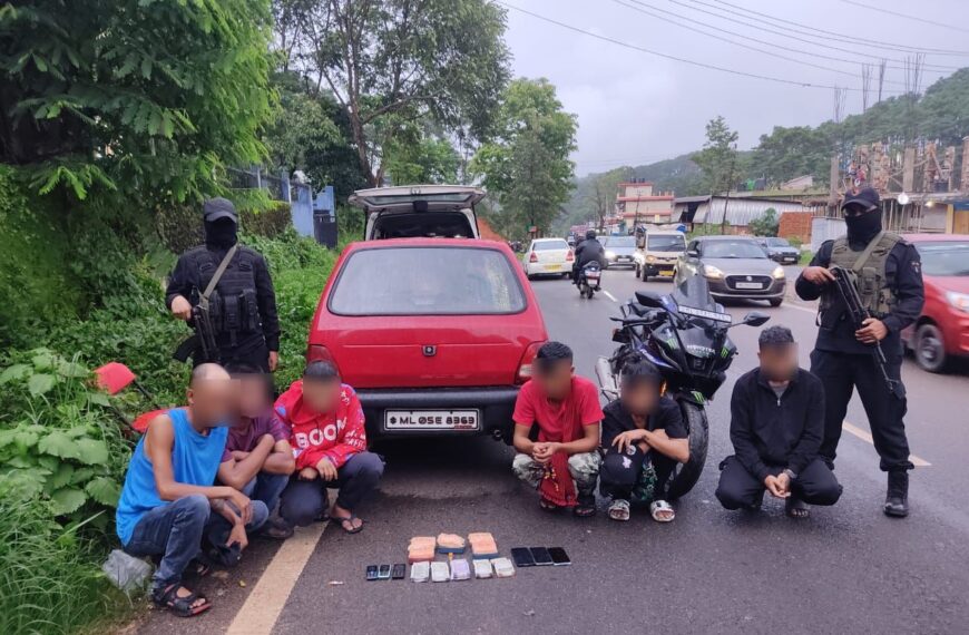 Six drug peddlers were arrested with heroin from Mawlai Mawiong