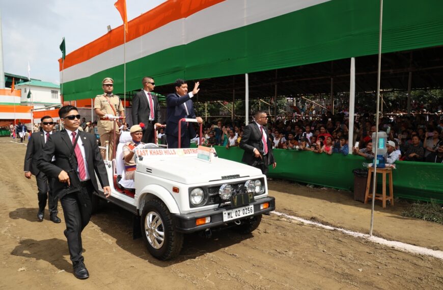 CM Conrad Sangma hoisted National Flag at Polo ground on Independence Day