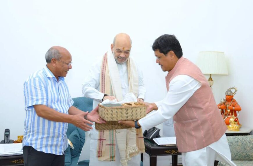 Amit Shah Reviews Bangladesh Situation with Meghalaya CM Conrad Sangma