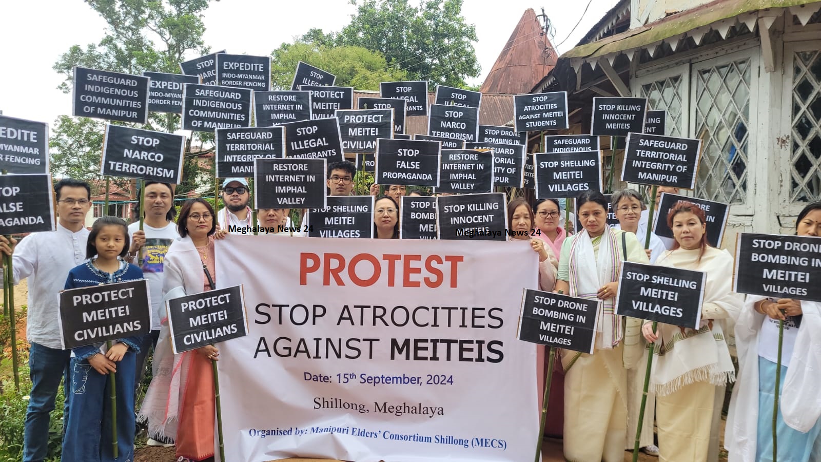 Meitei Community in Shillong Protests Against Drone Attacks in Manipur