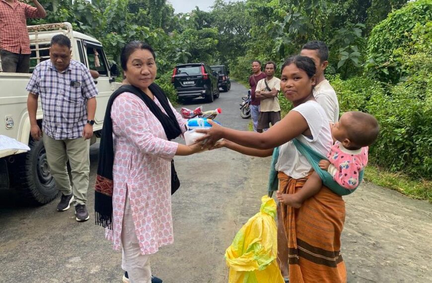 Sadhiarani M Sangma Reaches Out to Flood-Hit Mellim, Distributes Rations