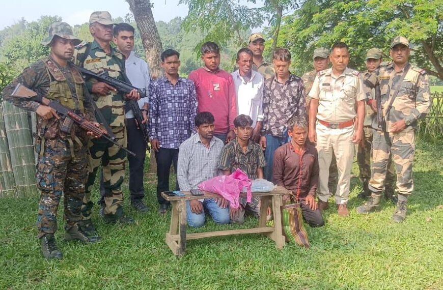 7 Bangladeshi Nationals Caught by Boldamgre Residents in South West Garo Hills for Crossing Border Illegally