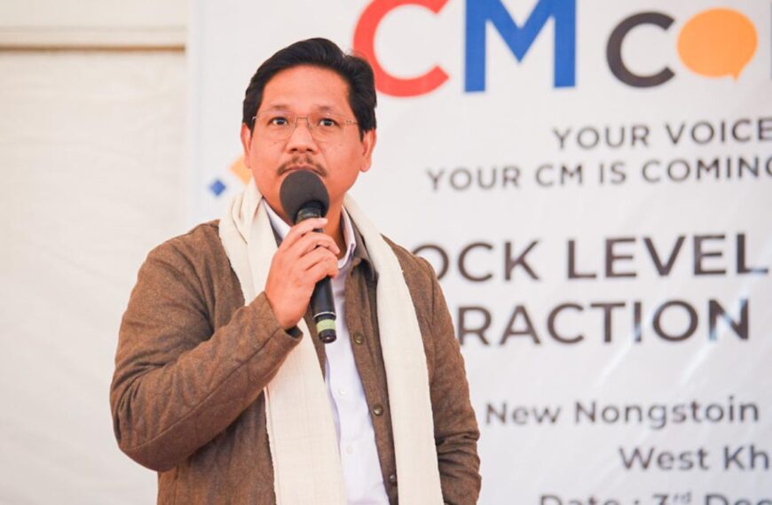 CM Conrad K. Sangma Engages with Residents During CM-Connect in Nongstoin