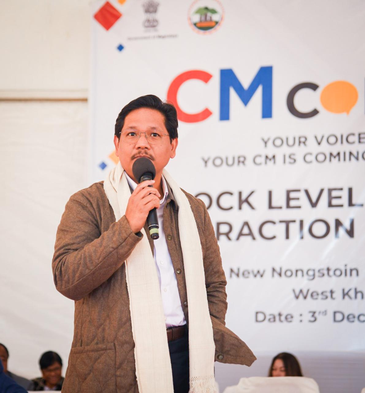 CM Conrad K. Sangma Engages with Residents During CM-Connect in Nongstoin