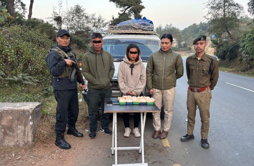 Two Drug Traffickers from Manipur Arrested with Heroin in Umphyrnai