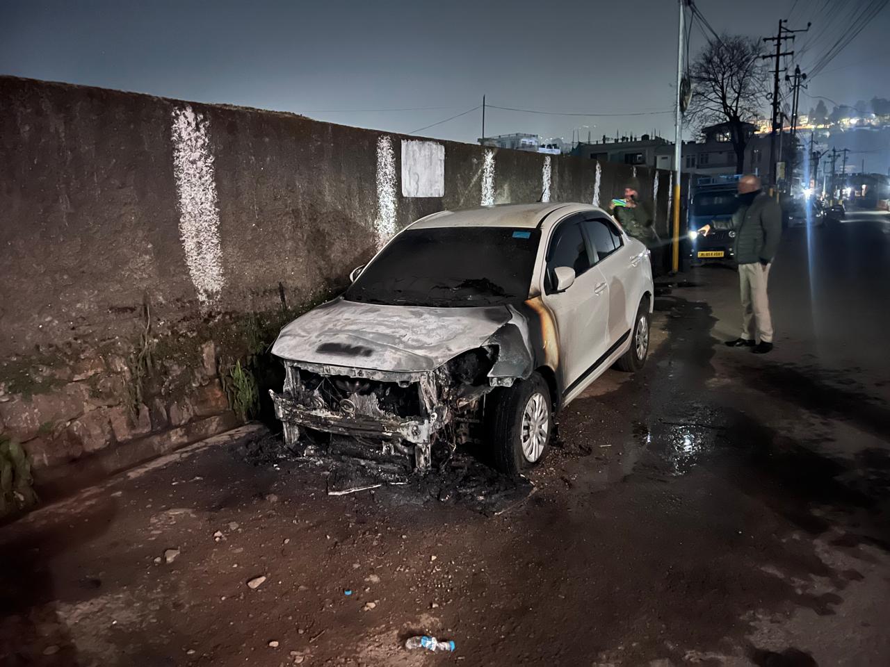 Vehicle Set Ablaze by Unknown Miscreants